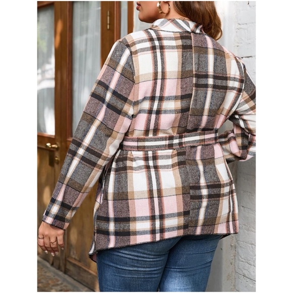 Cozy Plaid Belted Jacket Coat - Picture 5 of 5